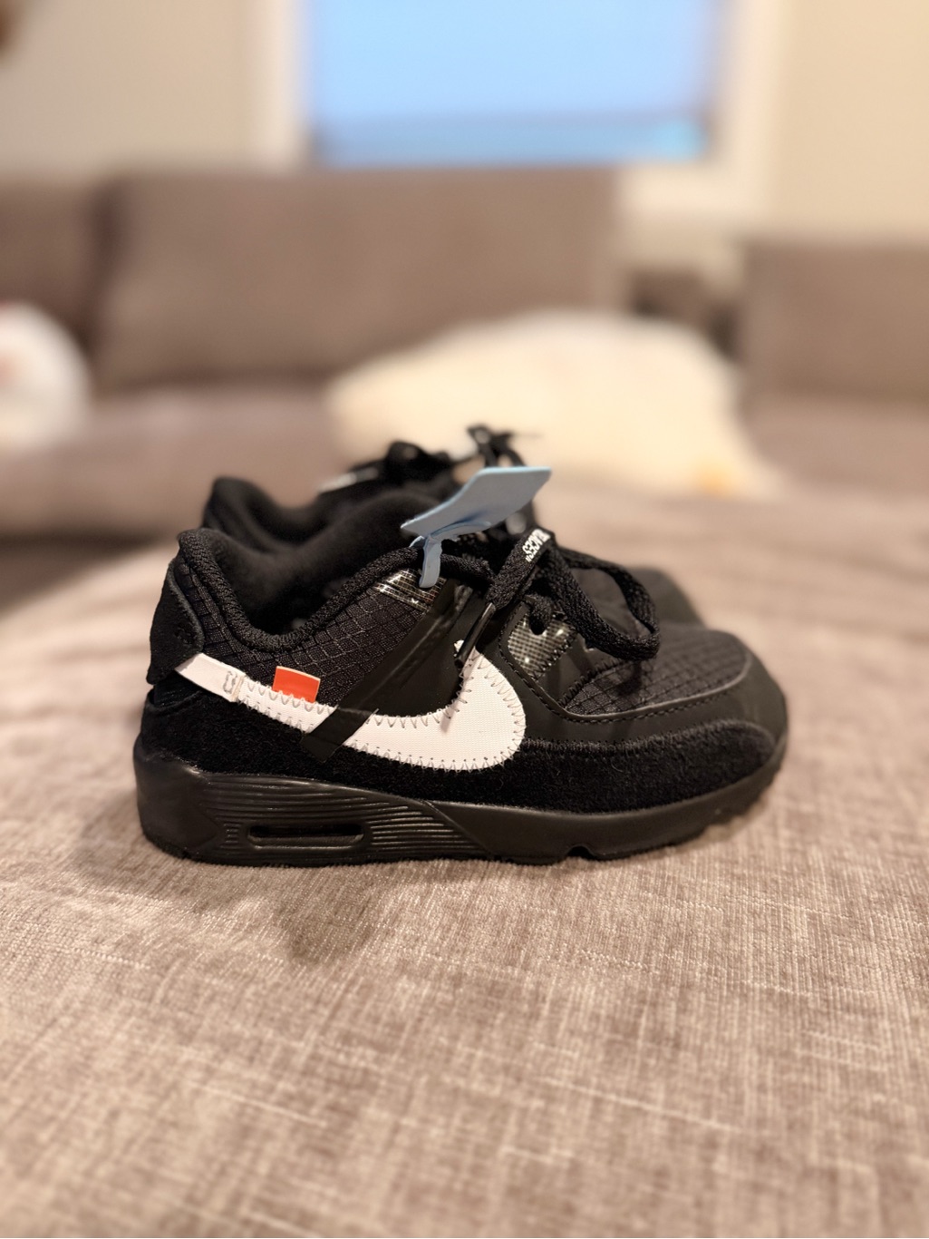 Off-White Kids Black Sneakers With White Swoosh